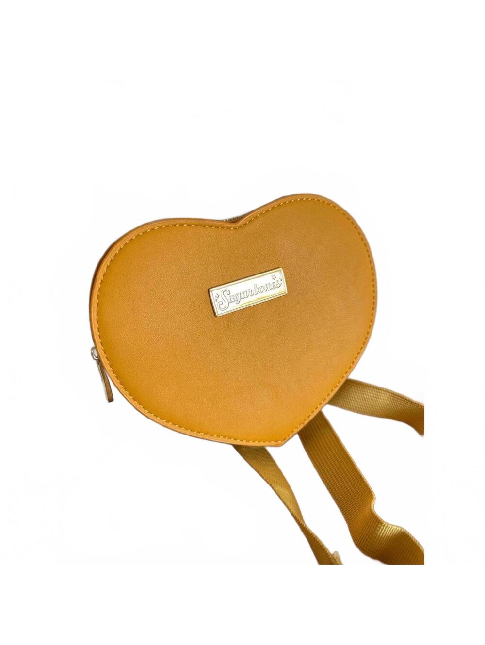 Sugarbones Yellow Heart-Shaped Vegan Leather Waist Bag